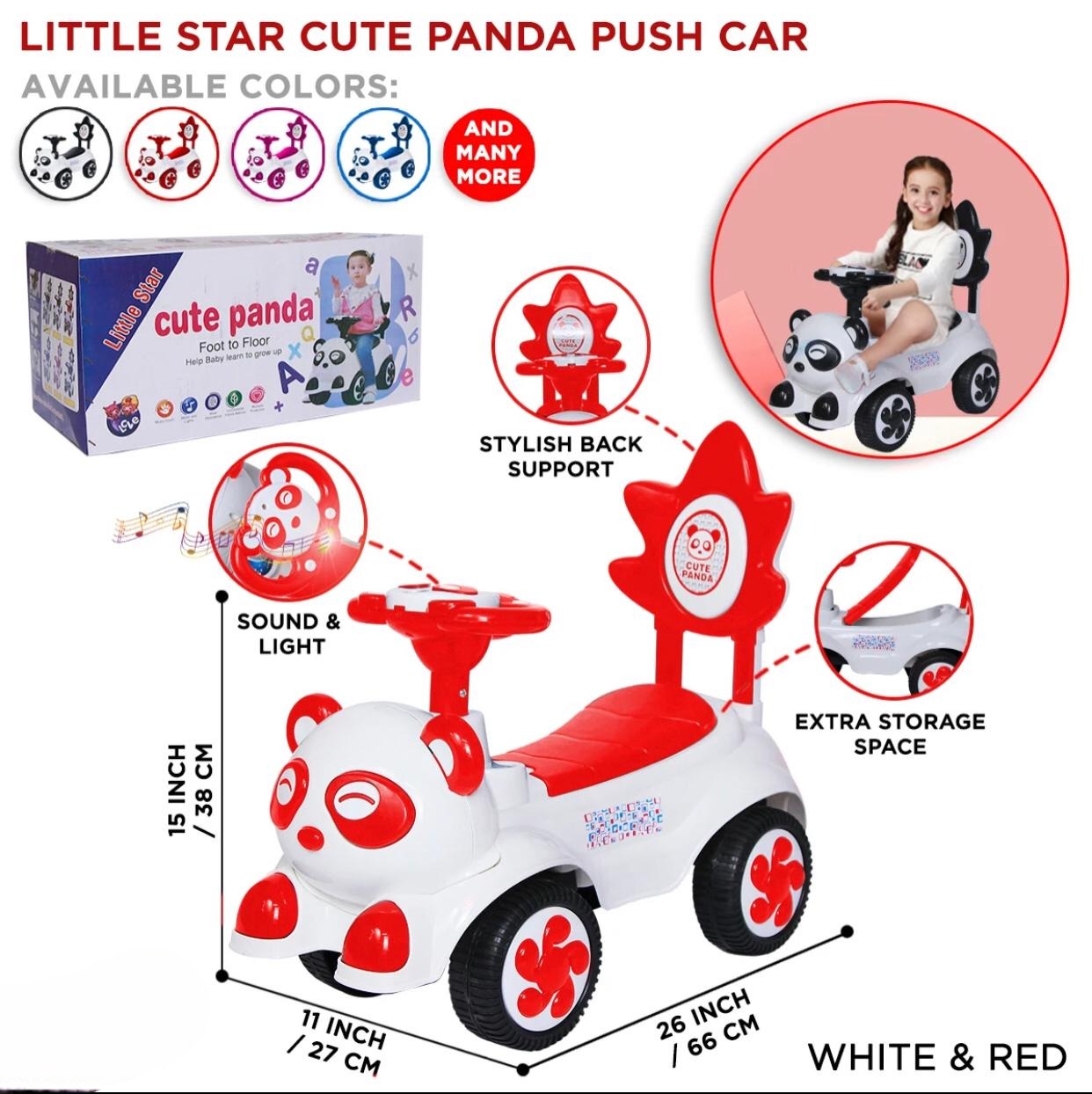 Little Star Cute Panda Push Car